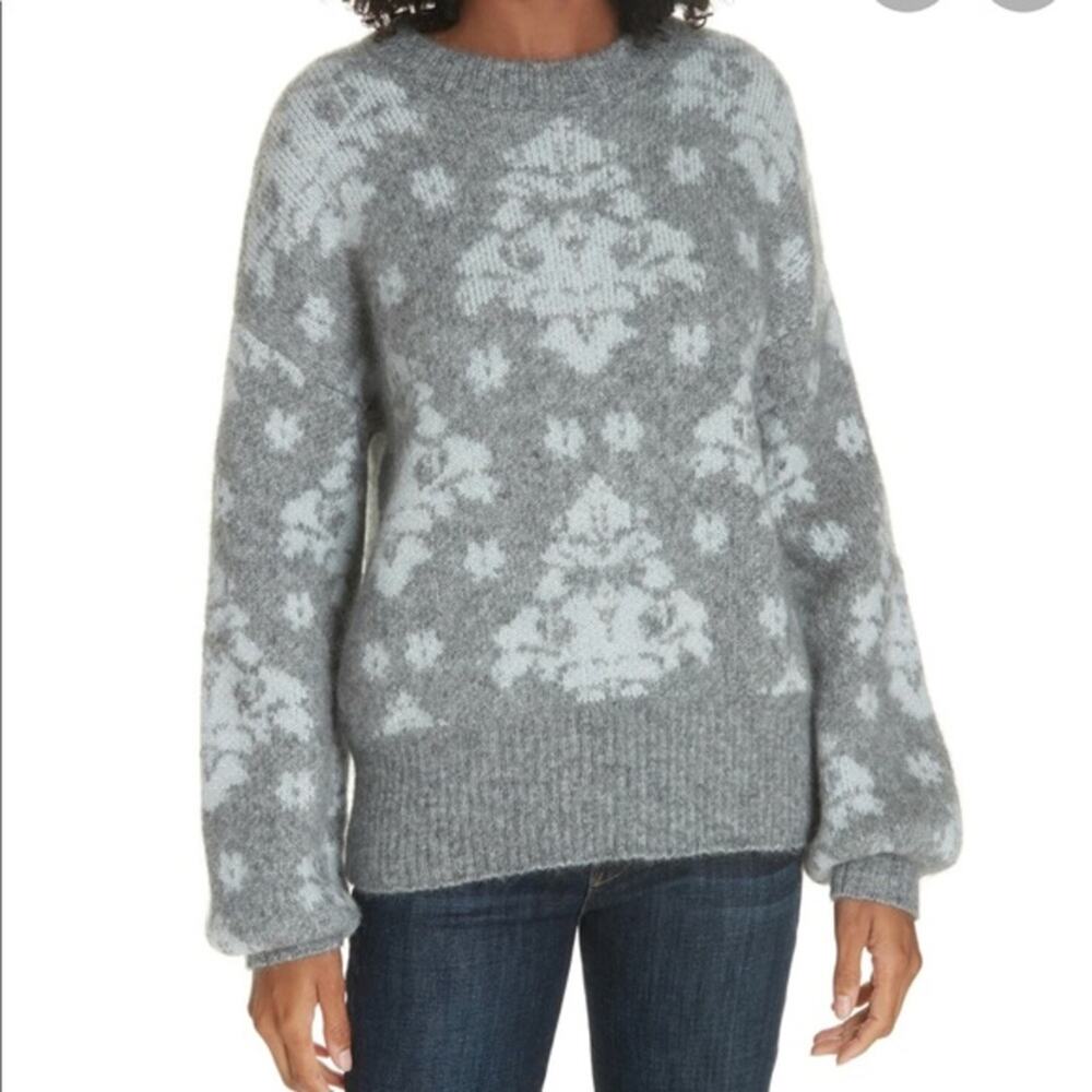 Lewit Wool Jacquard Long Sleeve Pullover sweater